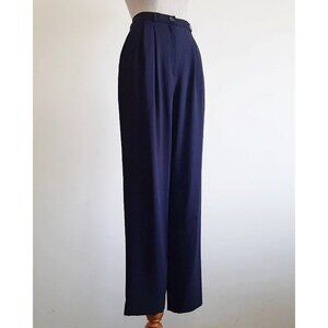 Vintage Wool Navy Trousers | Waist 25